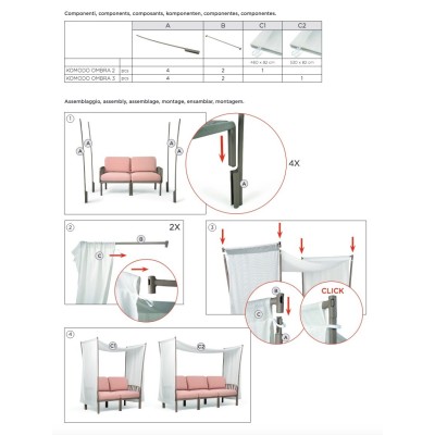 Komodo Ombra 3 istruzioni per il montaggio