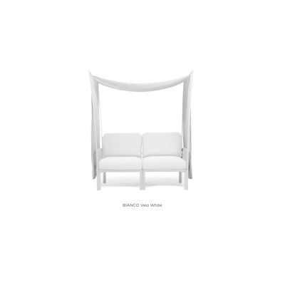 Komodo Ombra 2 (S) con struttura colore Bianco e tessuto Velo White