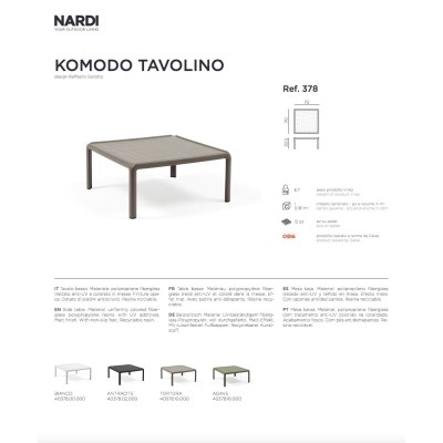 Komodo Tavolino scheda tecnica