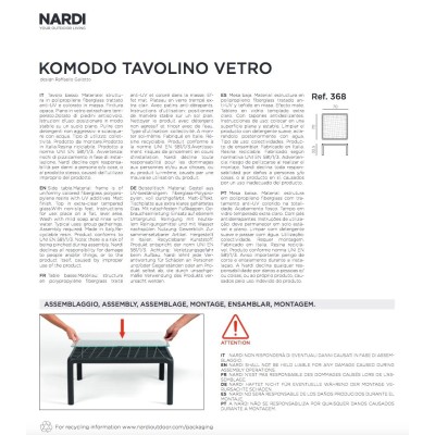 Komodo Tavolino Vetro istruzioni per il montaggio