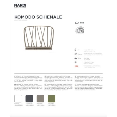 Komodo Bracciolo scheda tecnica