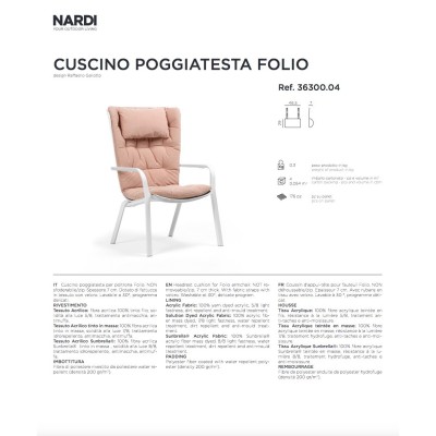 Cuscino Poggiatesta Folio scheda tecnica
