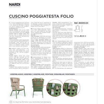 Cuscino Poggiatesta Folio istruzioni per il posizionamento del poggiatesta
