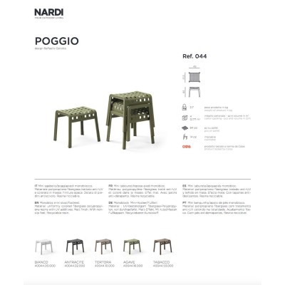 sgabello Poggio scheda tecnica
