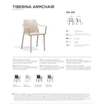 Tiberina Armchair scheda tecnica