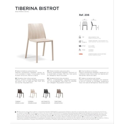 sedia Tiberina Bistrot scheda tecnica