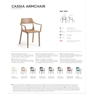sedia Cassia Armchair scheda tecnica