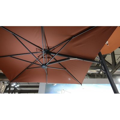 particolare ombrellone Astro Carbon tessuto Terracotta T2