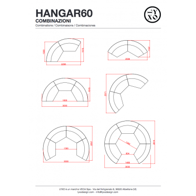 bancone Hangar 60 - combinazioni