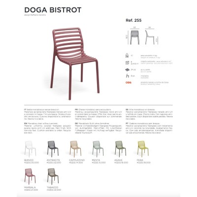Sedia Doga Bistrot scheda tecnica