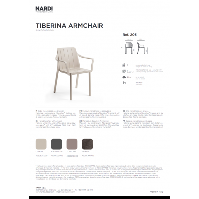 scheda tecnica sedia Tiberina Armchair