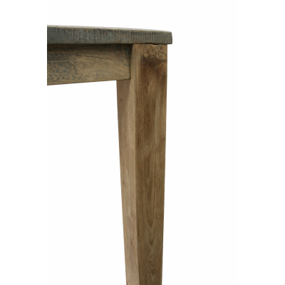 tavolo Nashville in tek riciclato - particolare gamba in tek naturale