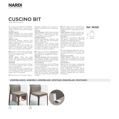 Cuscino Bit. istruzioni di assemblaggio