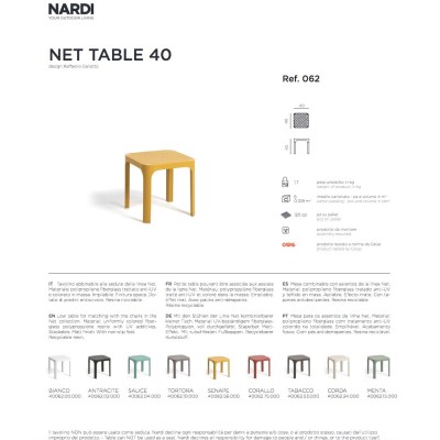 Net Table 40 scheda prodotto