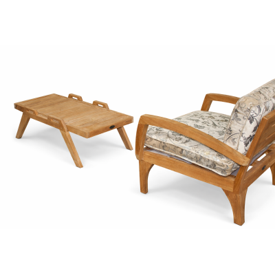 salotto in tek modello Jawa - particolare poltrona e tavolino