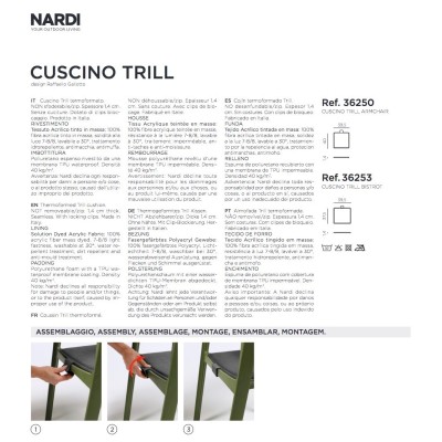 Cuscino Trill Bistrot istruzioni per l'assemblaggio