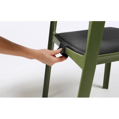 Cuscino Trill Bistrot con tessuto acrilico Grafite