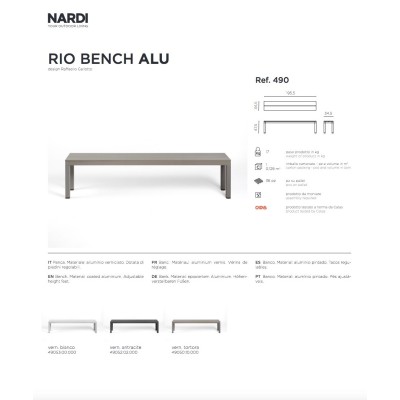 Panca Rio Bench Alu scheda prodotto