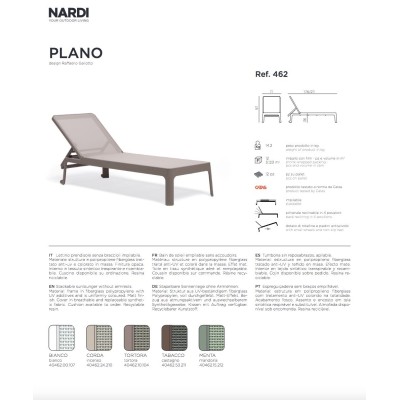 lettino prendisole Plano scheda prodotto