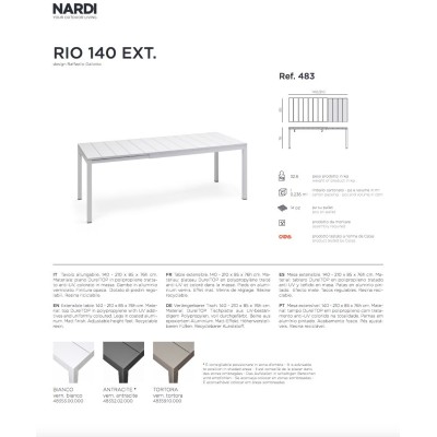 tavolo Rio 140 Extensible scheda prodotto
