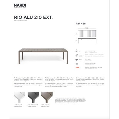 tavolo Rio Alu 210 Extensible scheda prodotto