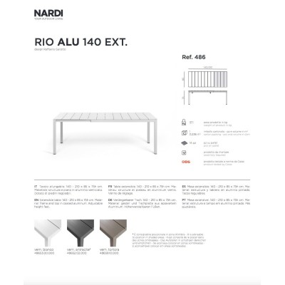 Tavolo Rio Alu 140 Extensible scheda prodotto