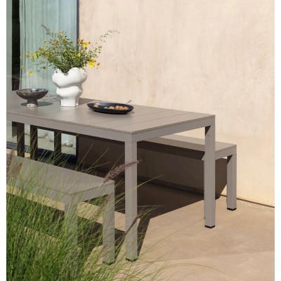 tavolo Rio Alu 210 Fix con Rio Bench Alu colore Tortora