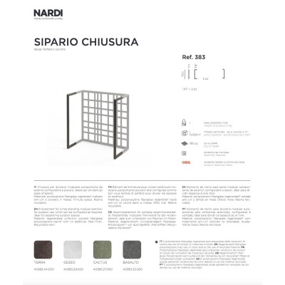 Sipario Chiusura scheda prodotto