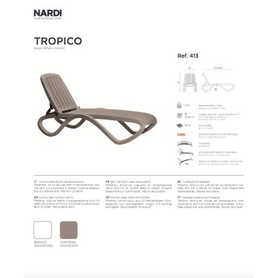 lettino prendisole modello Tropico scheda prodotto