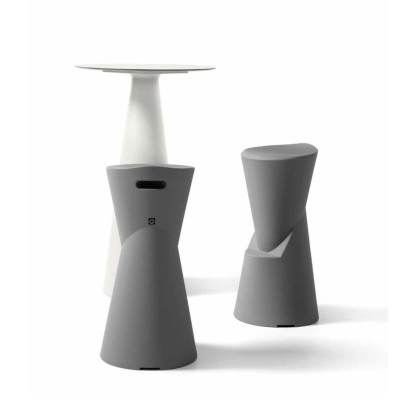 composizione con sgabello Dot colore Ferro (FER) e base Tiffany H 110