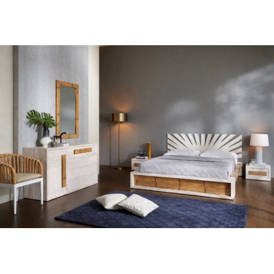 Giroletto Light contenitore - composizione con Testiera Sun, comò e comodini Light