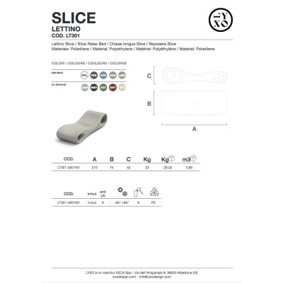 Lettino Slice scheda prodotto
