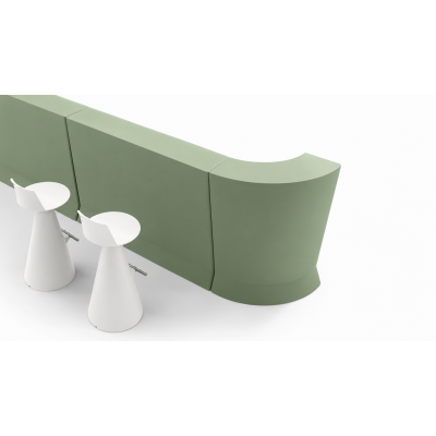 Bancone Marvy formato da 2 Marvy Counter e 1 Marvy Corner colore standard Giada (GDA)