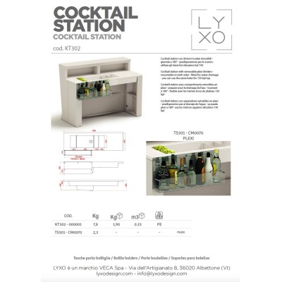 Marvy Counter con Cocktail Station e Tasca Portabottiglie - scheda prodotto