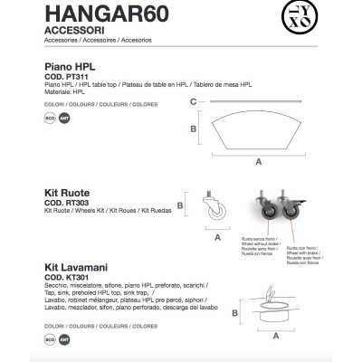 Hangar60 accessori