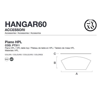 Ripiano in HPL per bancone Hangar60 - scheda prodotto