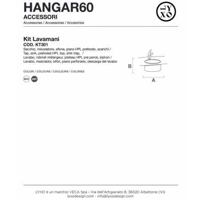 Hangar60 kit lavabo scheda prodotto