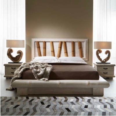 comodino TSU 2 cassetti decapato bianco