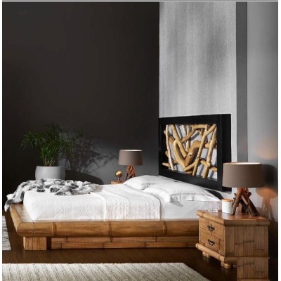 comodino TSU 2 cassetti miele antico