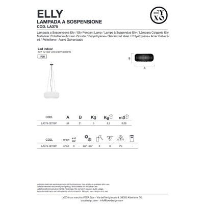 Lampadario Elly Pendant - scheda prodotto