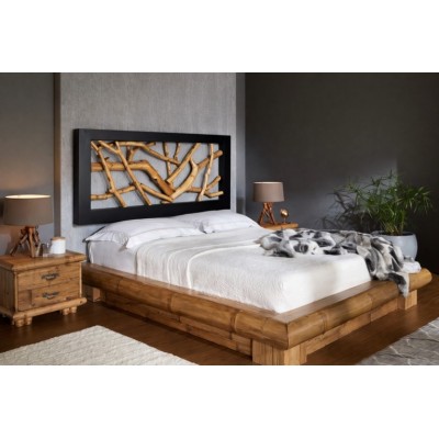 testiera Ramo con giroletto Virunga contenitore in crash bambù miele antico