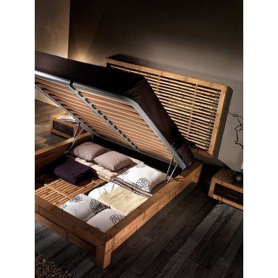 fondo per letto in bambù su giroletto Essential contenitore con testiera Bandung bassa