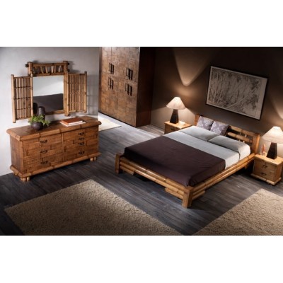 Letto Tabanan senza baldacchino colore miele antico