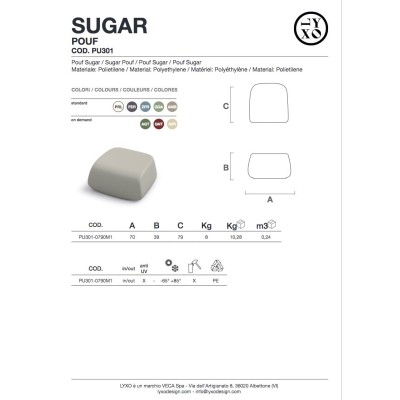 Pouf Sugar -scheda prodotto