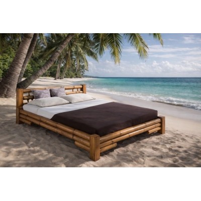 letto Tabanan colore miele antico - ambientato in riva al mare