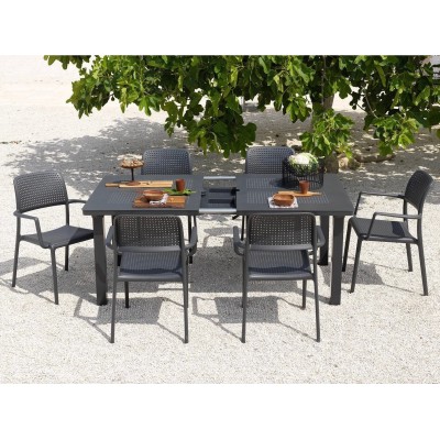 composizione tavolo con sedia bora colore Antracite