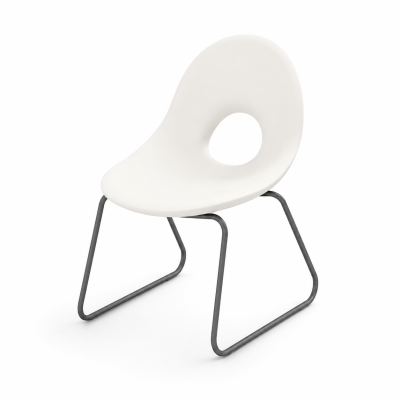 sedia Candy con slitta e seduta in colore standard Perla (PRL)