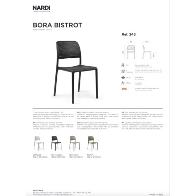 Bora Bistrot -scheda tecnica