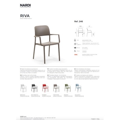 sedia Riva scheda tecnica