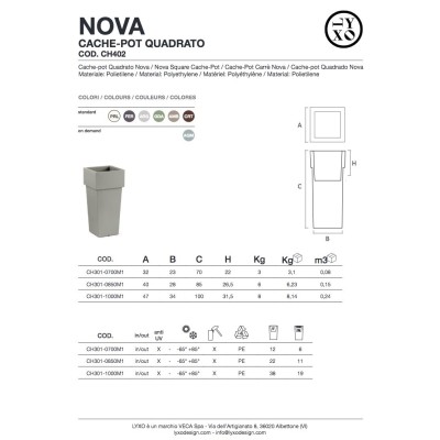 Nova Chache-Pot  - scheda prodotto